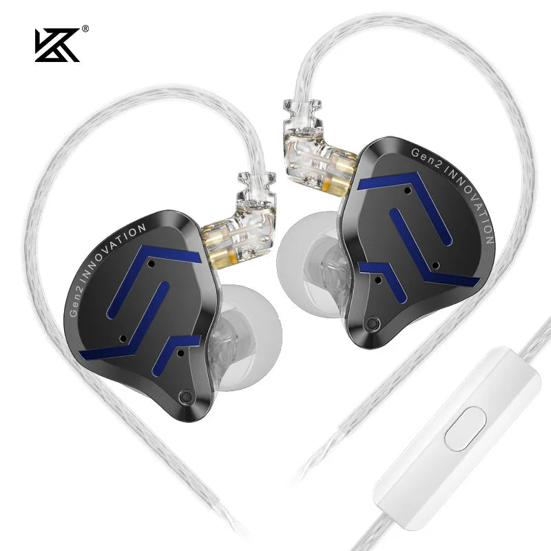 Cuffie cablate in-ear KZ ZSN Pro 2 Hybrid – Auricolari 1BA+1DD HiFi con bassi, cancellazione del rumore e microfono