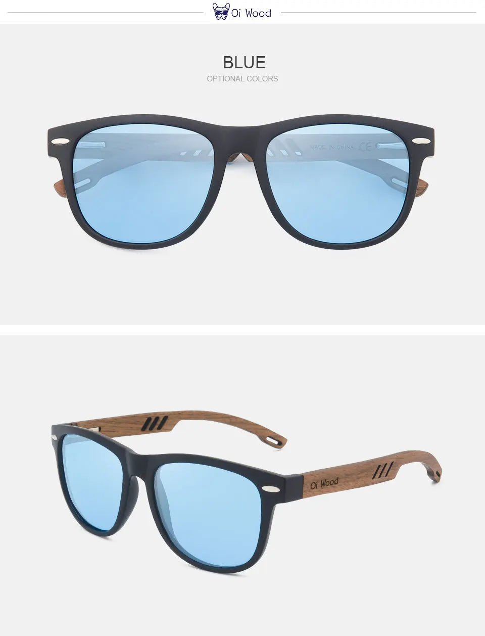 Ochelari de soare Oi Wood din lemn de nuc negru polarizați pentru bărbați Ochelari de soare polarizați pentru bărbați Ochelari UV400