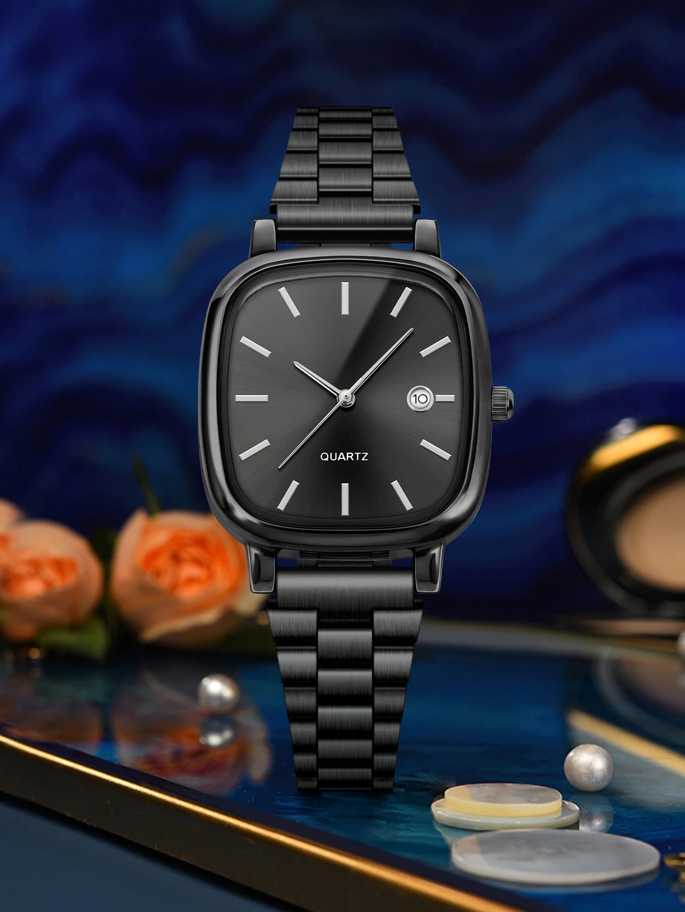 Elegant and fashionable women's watch brand, luxury quartz watch, stainless steel calendar face, couple's women's style