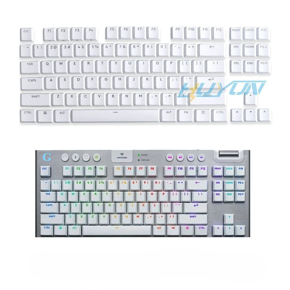 G915 913 TKL G815 G813 Textured Anti Slip Transparent Backlit Keycap, Suitable for Logitech Mechanical Keyboard