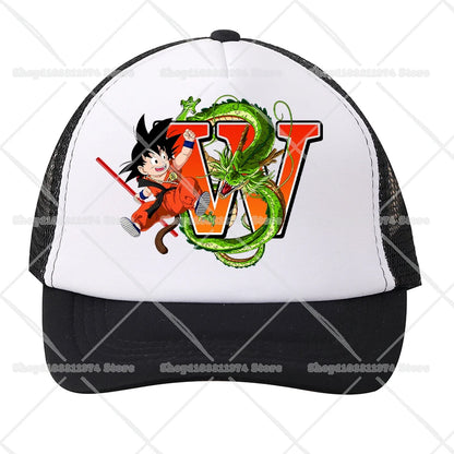 Dragons Ball Mesh Baseball Caps Cartoon Son Goku Letter Adult Kids Sports Hats Anime Summer Outdoor Sunshade Peaked Cap Gift New