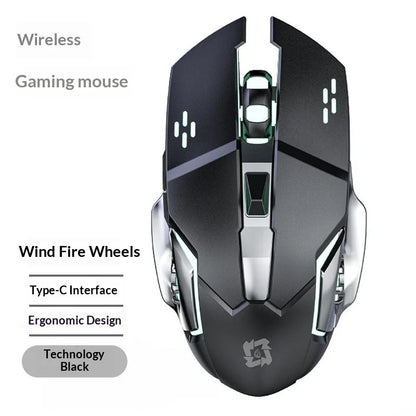 Wireless Mouse Silent Rechargeable Type-C Bluetooth 2.4G Dual Mode Ergonomic RGB Light for Laptop PC Office Home Gaming Daily Wo