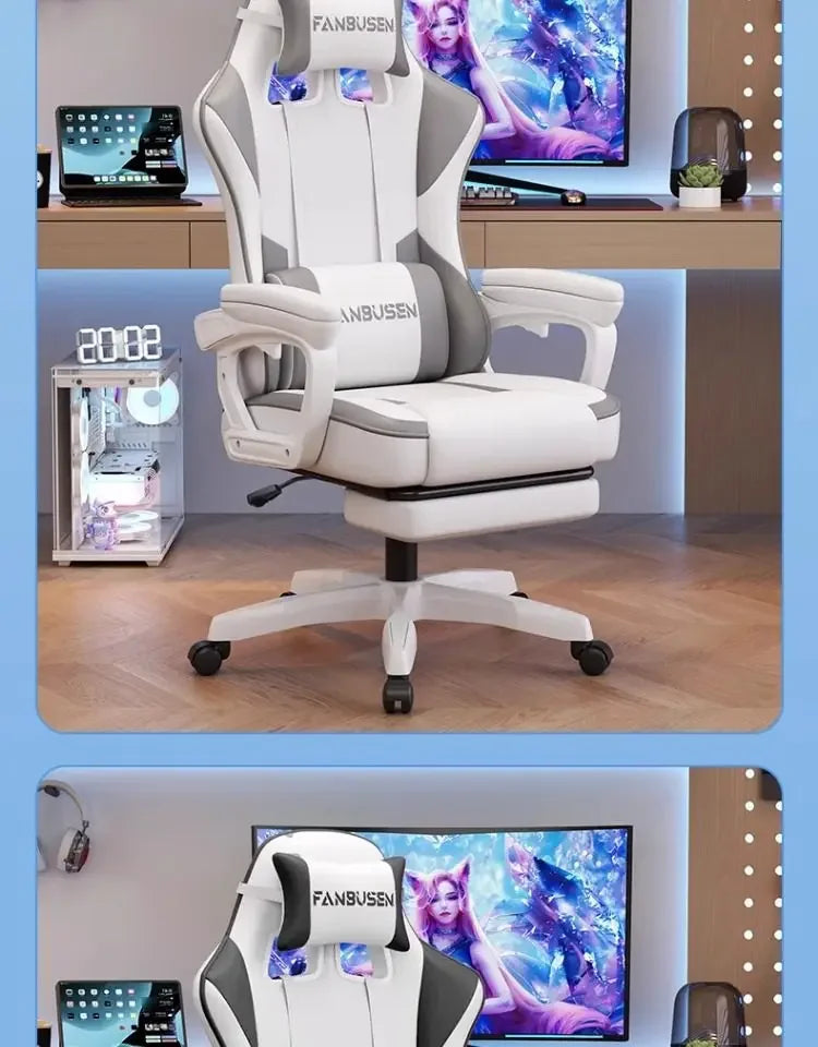 Chaise de jeu pour esports, chaise d'ordinateur pour la maison, confortable, ergonomique, inclinable, avec dossier réglable en hauteur, idéale pour les dortoirs.