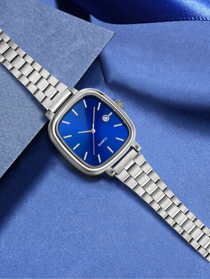 Elegant and fashionable women's watch brand, luxury quartz watch, stainless steel calendar face, couple's women's style