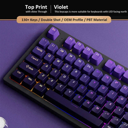 133+ Keys OEM Profile Gradient Keycaps For Cherry MX Switch Mechanical Gamer Keyboard PBT backlit RGB Keycap ISO Layout Key caps