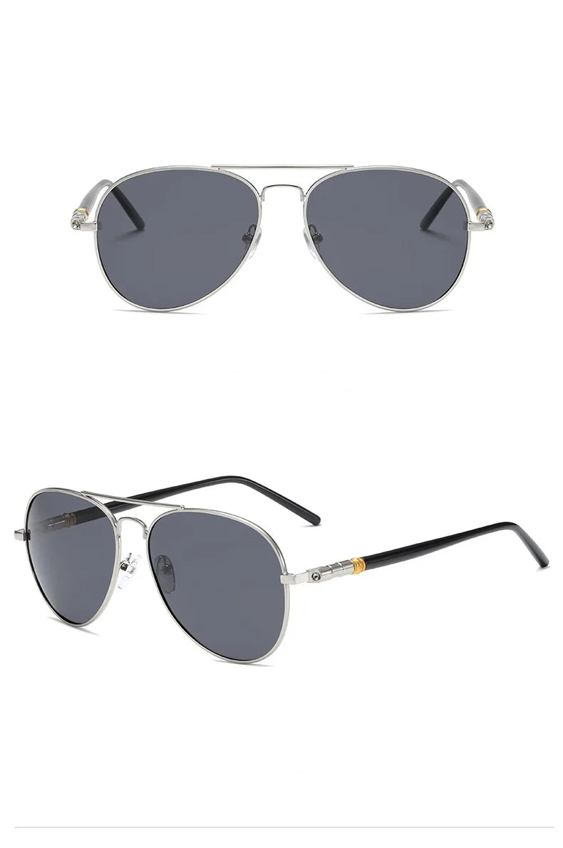 Ochelari de soare polarizați pentru bărbați și femei, ochelari colorati cu lentile reflectorizante, ochelari de soare pentru șofat, negri, unisex, cu lentile de pilot, UV400