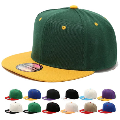 Hot Sale Cap Plain Snapback High Quality Adult Hip Hop Baseball Cap Men Women Outdoor Leisure Fashionable color blocked Hat
