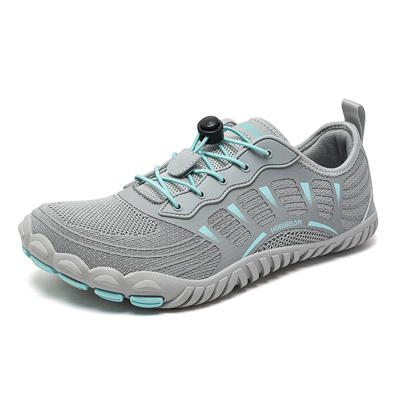 HOBIBEAR Wide Toe Barefoot Sneakers, Unisex Non-Slip Outdoor Athletic Shoes with Elastic Band, Beach Sneakers