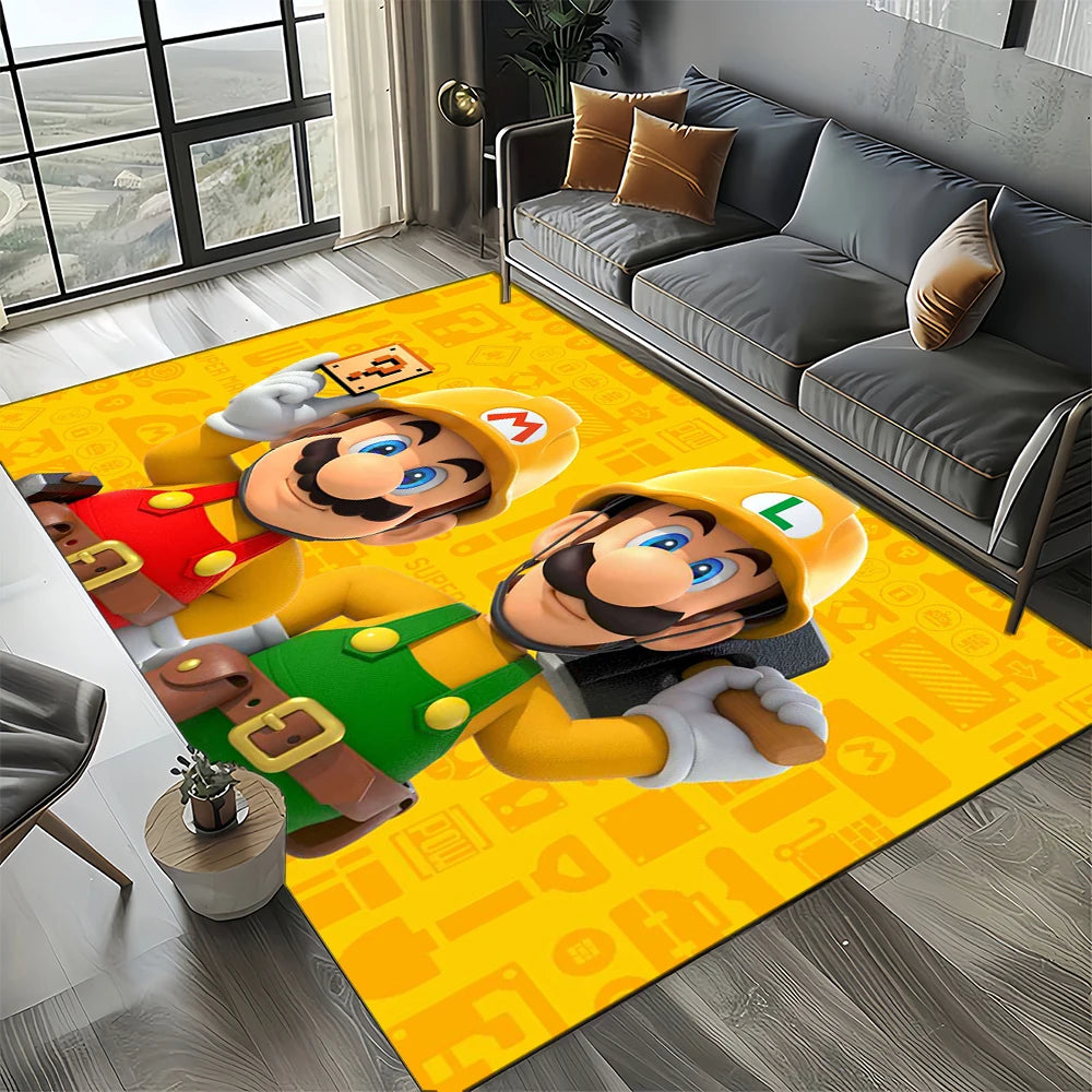 Covor cu motiv retro Mario, covor pentru sufragerie, dormitor, canapea, preș de intrare, decor, covoraș de joacă pentru copii