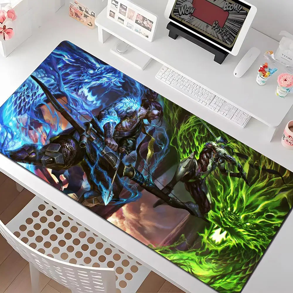 Tappetino mouse Overwatch in più misure, grande e quadrato, per computer, ufficio e gaming, tappetino da tavolo in gomma antiscivolo