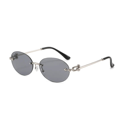 Ochelari de soare ovali fără ramă, de înaltă calitate, casual și luxoși, pentru femei, fără ramă, la modă și personalizați