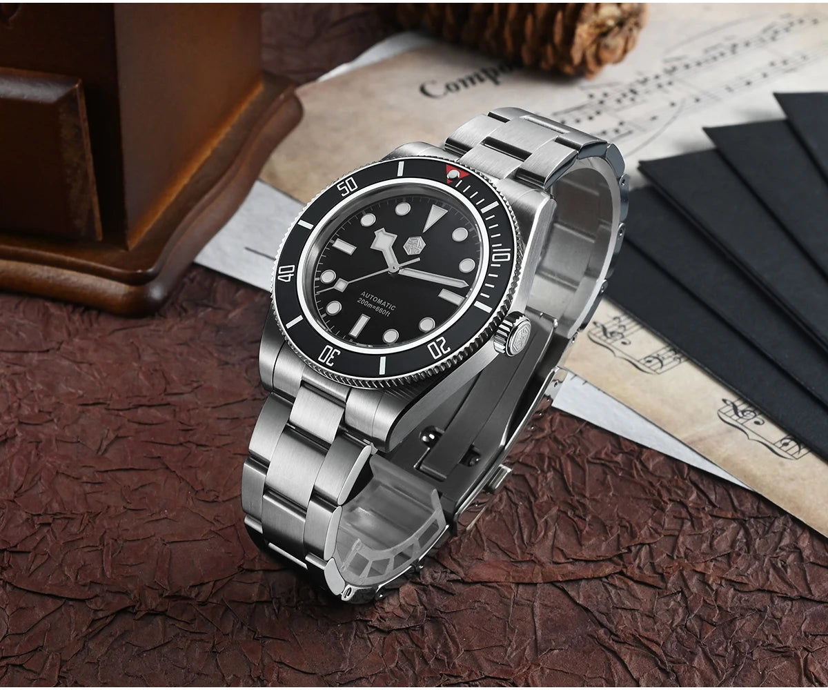 San Martin Upgraded BB58 40mm Retro Luxury Men Diver Watch NH35 Automatic Mechanical Sapphire 200m Waterproof Reloj SN0008D