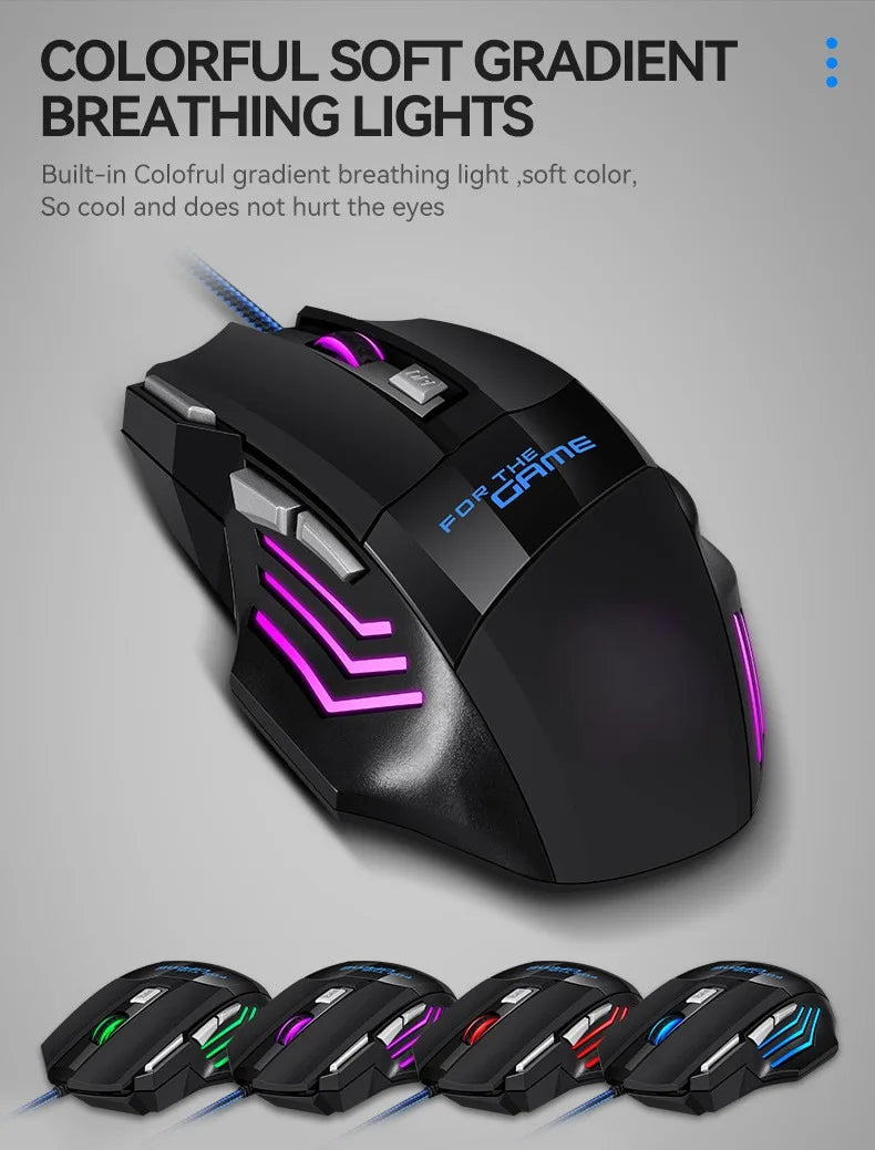 1 бр. нова Hyperspeed USB гейминг мишка с RGB подсветка, ергономична гейминг мишка 7D за Esports, жична мишка за лаптоп и PC геймър