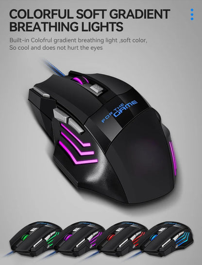 1 бр. нова Hyperspeed USB гейминг мишка с RGB подсветка, ергономична гейминг мишка 7D за Esports, жична мишка за лаптоп и PC геймър
