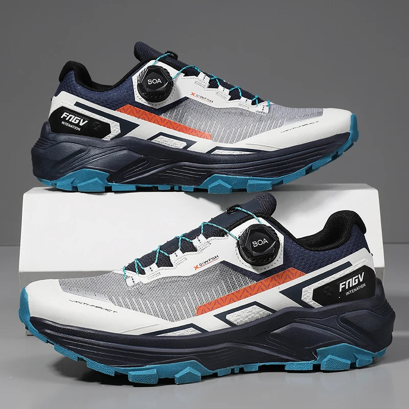 Zapatillas de running para hombre de primavera y verano, calzado de senderismo para exteriores, zapatillas de trail resistentes al desgaste con cierre BOA, transpirables, de estilo deportivo y casual