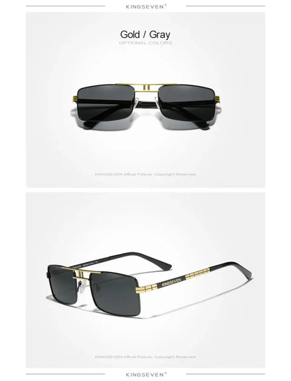 Ochelari de soare cu ramă dreptunghiulară pentru bărbați marca KINGSEVEN, cu lentile polarizate, ochelari de modă pentru șofat, protecție UV400
