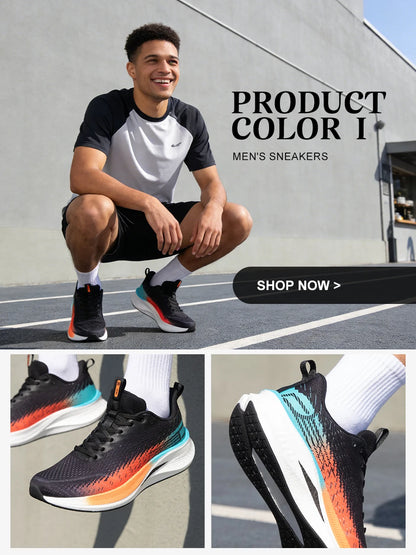 Baasploa Men Running Shoes Professional Training Women Carbon Plate Mesh Breathable Sneakers Male Lightweight Unisex Sport Shoes