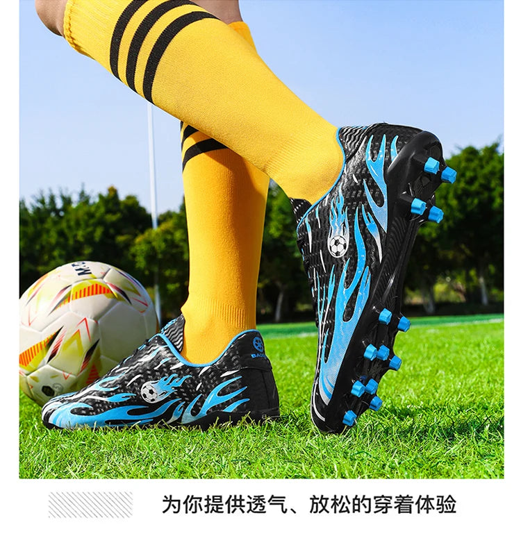 Men Professional Football Boots Cleats Boys Soccer Shoes Ankle Support Cleats Youth Outdoor Match Training Sneakers Non-slip