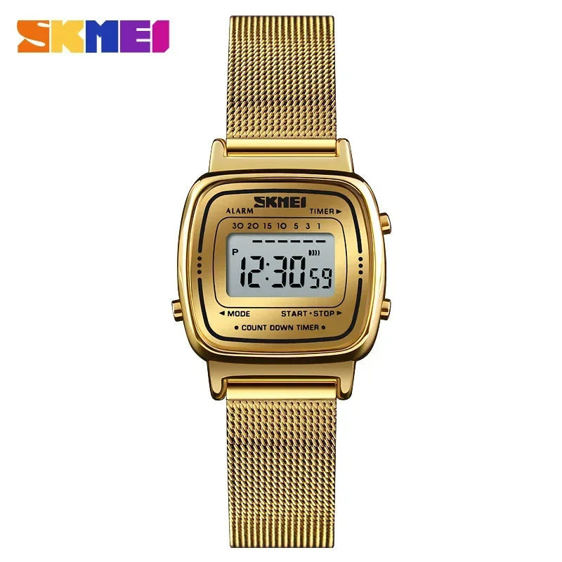 SKMEI1901 Women Top brands Luxury 3Bar Waterproof Ladies Watches Small Dial Digital Watch Relogio Feminino  Fashion Sport Watch
