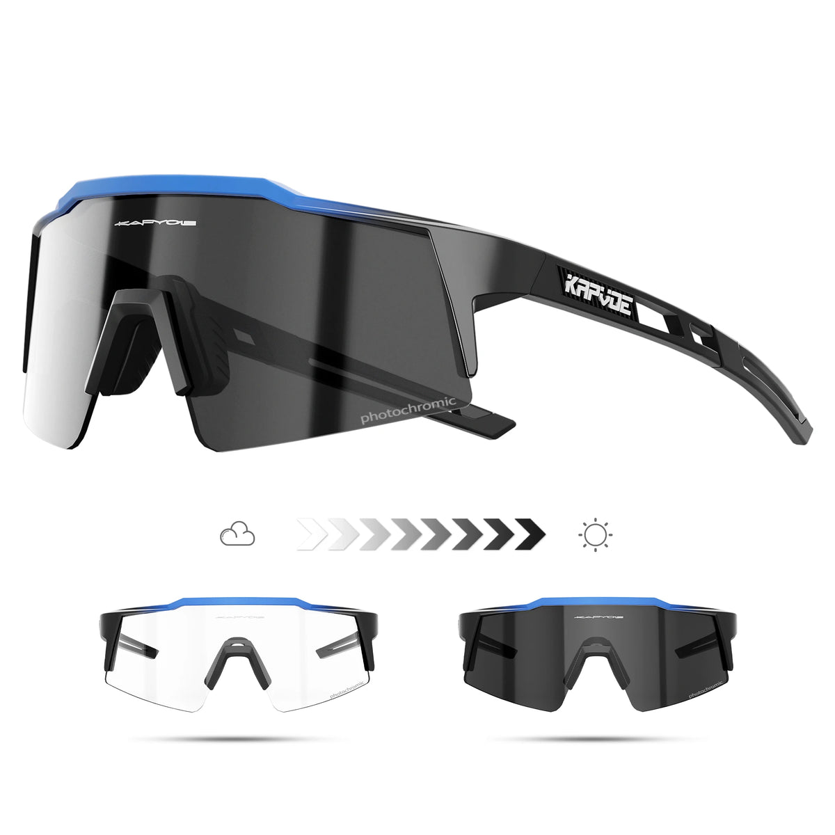 Ochelari de soare fotocromatici Kapvoe pentru ciclism, ochelari pentru bărbați, ochelari de modă, pentru bicicletă de munte, pentru ciclism în aer liber, pe șosea, ochelari de protecție, ochelari sportivi, MTB, bicicletă