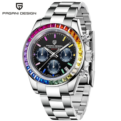 montre chronographe pour homme PAGANI DESIGN– Montre-bracelet à quartz de luxe, lumineuse et étanche.