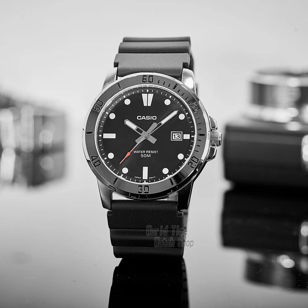 Casio watch for men business fashion resin strap atmospheric waterproof MTP-VD01-1E