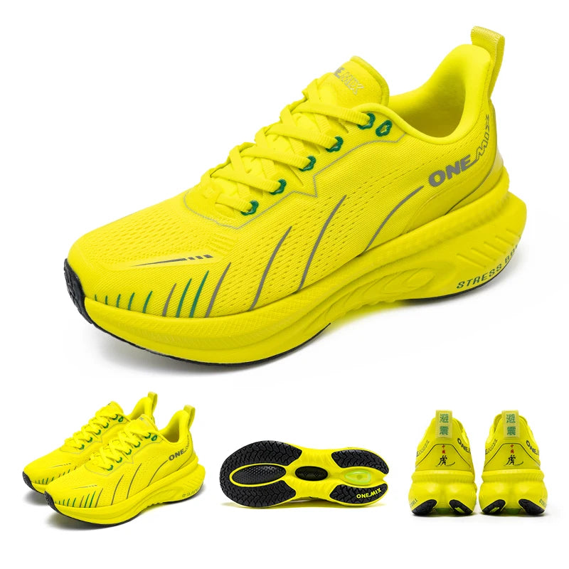 Zapatillas de running ONEMIX con nueva amortiguación para hombre, aptas para corredores de peso elevado, deportivas con cordones para mujer, antideslizantes, de exterior, zapatillas atléticas masculinas