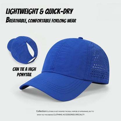 1pc Quick Drying Tongue Baseball Caps for Women Summer Protection Breathable Mesh Breathable Cap Stylish Adjustable Ponytail Hat