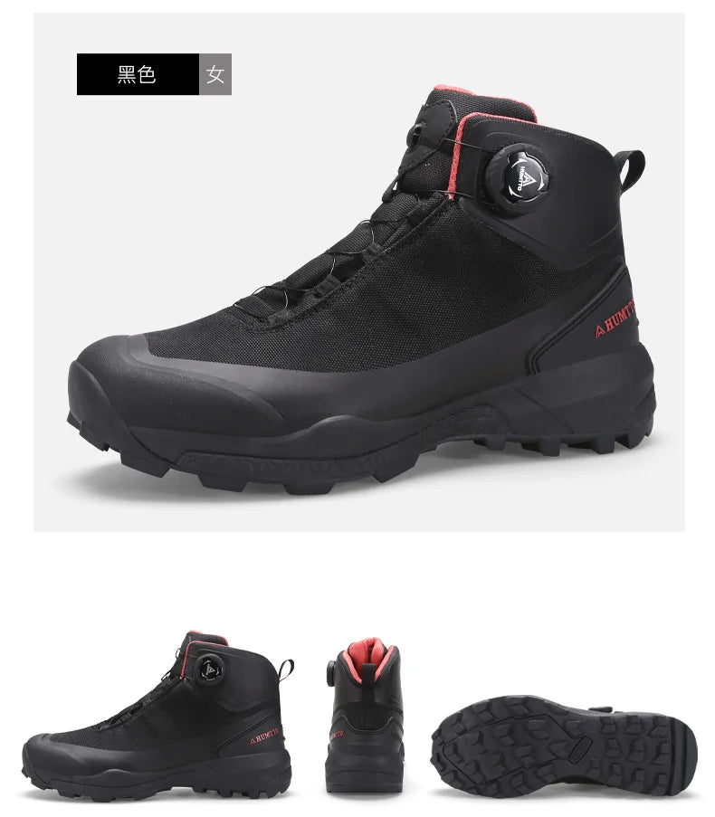 HUMTTO Hiking Shoes Men's Winter High-Top Warm Non-slip Hunting Shoes Women Outdoor Sports Cushioning Snow Boots Tactical Boots