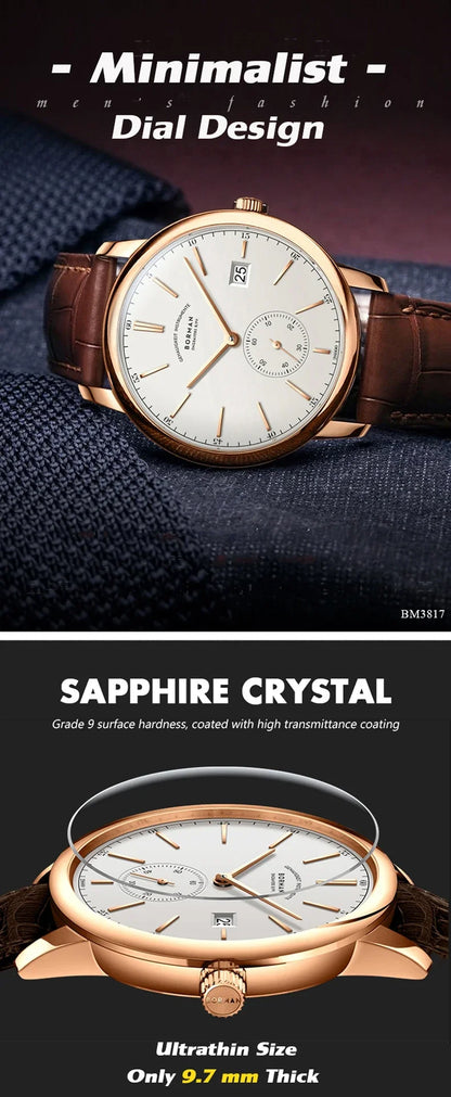 BORMAN BM3817 TOP Watch New 42 Luxury Men Automatic Mechanical Men's Watches Sapphire Ultra-thin 50M Waterproof Sub Dial Clocks