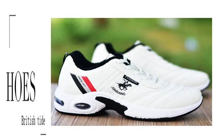 Men's Leather Sneakers Casual Versatile Outdoor Non-slip Running Footwear Fashion Men's Board Shoes Zapatos Homme