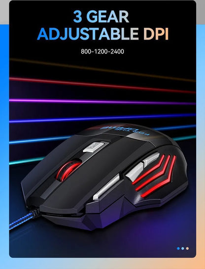 1 бр. нова Hyperspeed USB гейминг мишка с RGB подсветка, ергономична гейминг мишка 7D за Esports, жична мишка за лаптоп и PC геймър