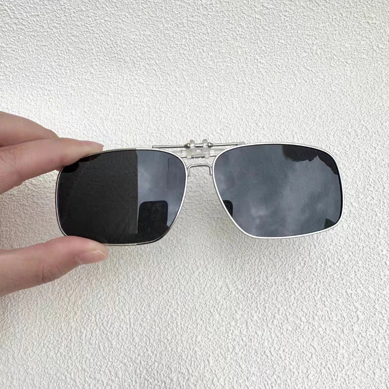 Ochelari de soare REXXAR pentru bărbați, cu clemă metalică, ochelari polarizați UV400, ochelari de soare pătrați pentru femei, cu vedere nocturnă, pentru șofat
