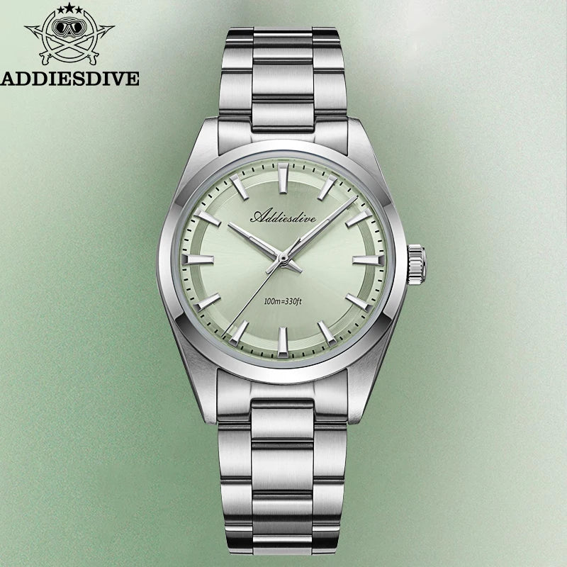 ADDIESDIVE 2024 New AD2066 Men's Watches Bubble Mirror Pot Cover Glass Stainless Steel Waterproof  Quartz Watch Man reloj hombre