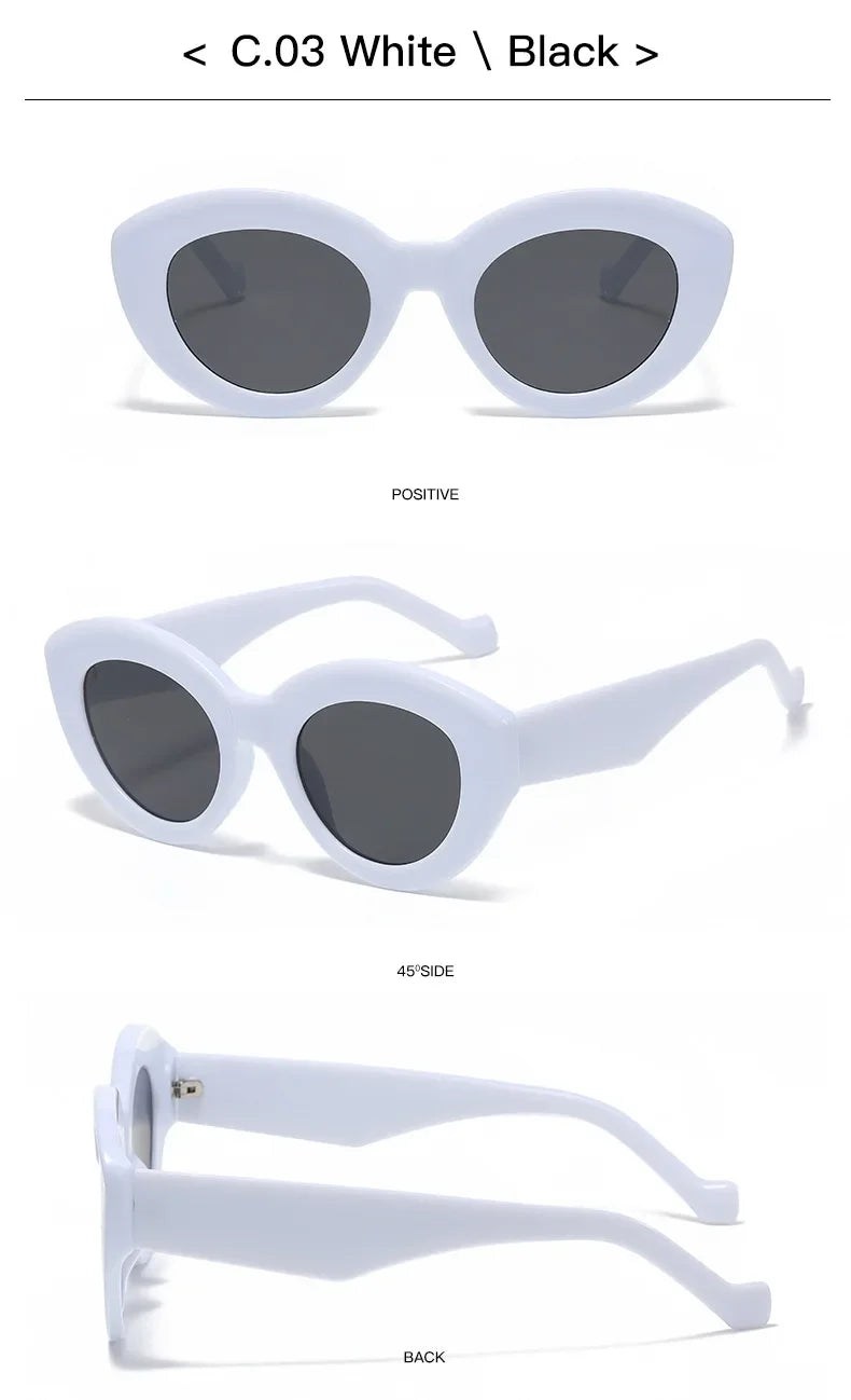 JNPCXI Ochelari de soare pentru femei, model „Cat Eye” supradimensionat, la modă, cu dungi verzi, stil retro, protecție UV400; ochelari de soare ovali pentru bărbați, la modă