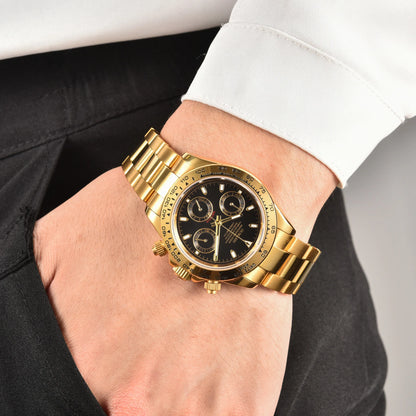 Luxury VK63 Watches gold 39mm quartz Chronograph Business Watch Men's VK63 Sport Sapphire Glass Gem dial Ceramic bezel inser