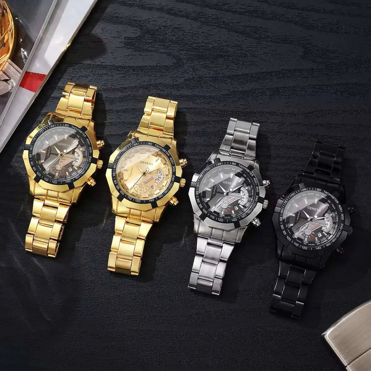 Fashion Men Business Watches Luxury Large Dial Calendar Quartz Watch Mens Clock Reloj Hombre（Without Box）