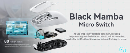 ATTACK SHARK X3 Wireless Gaming Mouse, 49g Ergonomic PC Mouse, Triple Modes PAW3395 26K DPI Optical Sensor, Programmable Buttons