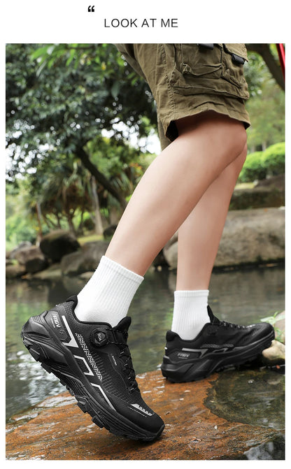 Zapatillas de running para hombre de primavera y verano, calzado de senderismo para exteriores, zapatillas de trail resistentes al desgaste con cierre BOA, transpirables, de estilo deportivo y casual