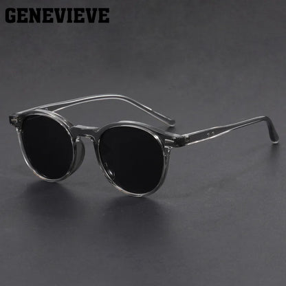 GENEVIEVE Ochelari de soare polarizați pentru femei și bărbați, cu design simplu, geometric, cu ramă rotundă, protecție UV, prescripție personalizabilă 1080