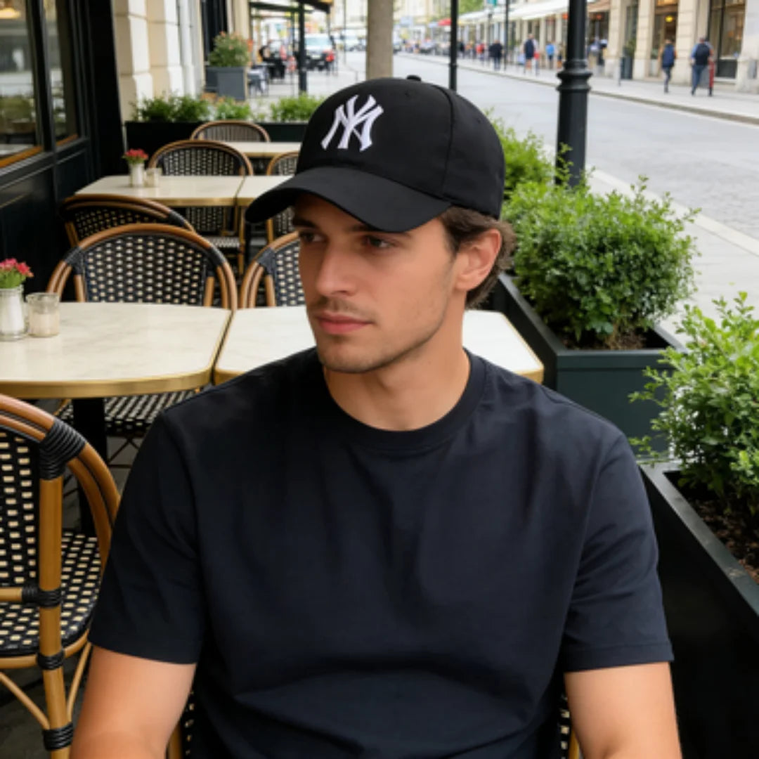 Vintage NY Logo Embroidery Baseball Cap, Casual Cotton Adjustable Dad Hat, Streetwear Hip Hop Sun Hat for Men Women Daily