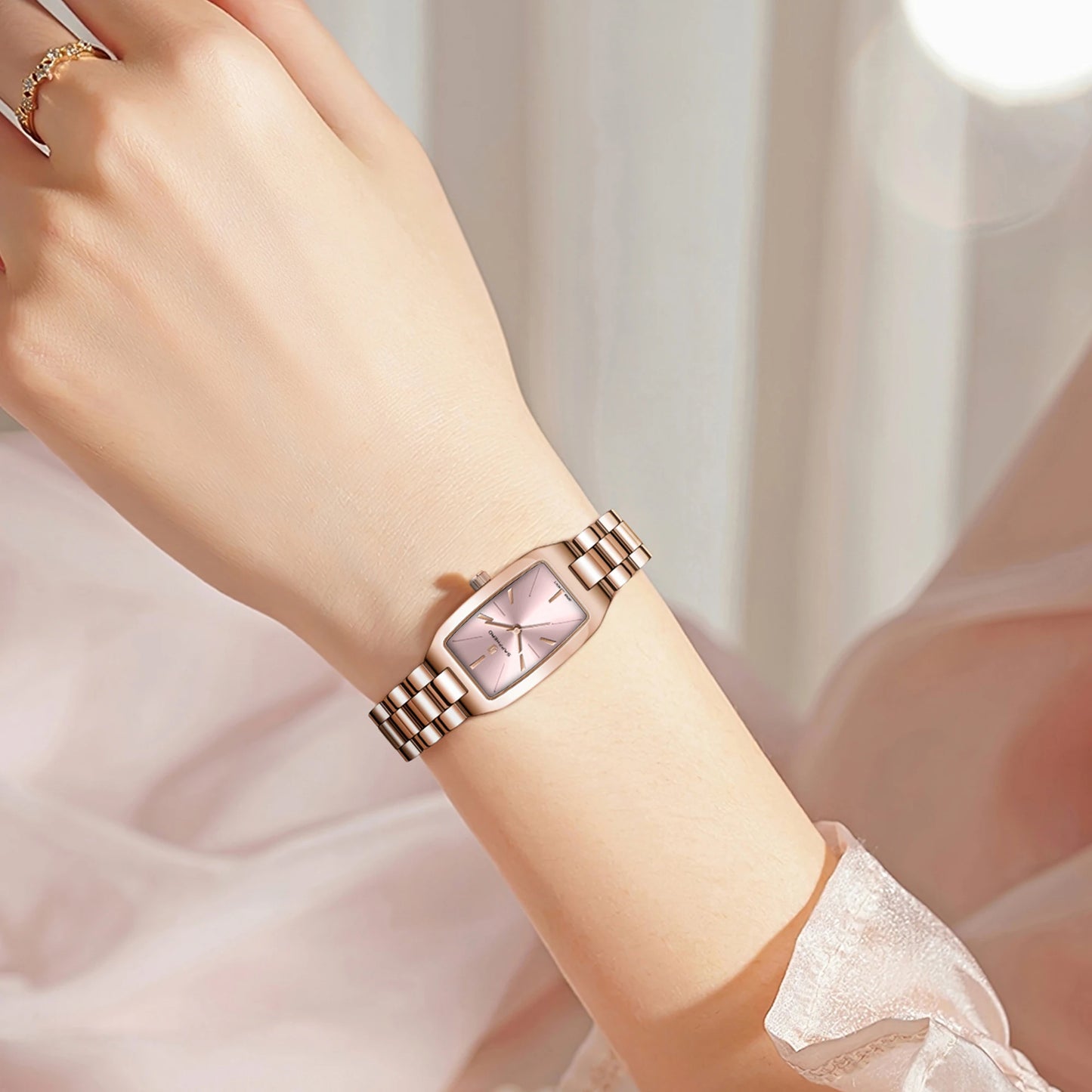 SAPPHEROLuxury Women's Watch Stainless Steel Strap Waterproof Watch Ultra-thin Dial  Fashion Simple Women's Watch Accurate Watch