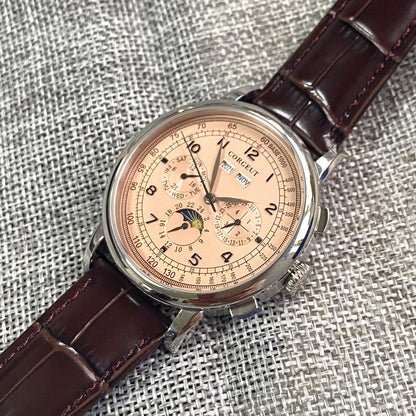 Automatické hodinky pre mužov Multification Date Day Month Year 316L, mechanické pánske hodinky s lešteným puzdrom, indikátorom deň/noc, 42mm