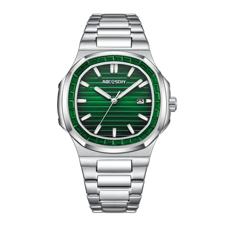 2023 New AOCASDIY Luxury Watch Business Waterproof Male Clock Luminous Date Stainless Steel Square Quartz Men Watch reloj hombre