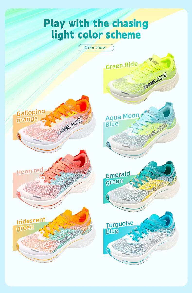 ONEMIX Carbon Fiber Plate Running Shoes Traction Shock Absorption Professional Marathon PB Racing Sports Trainers