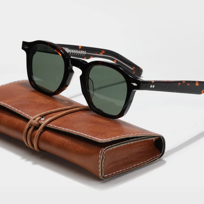 Ochelari de soare rotunzi de înaltă calitate, cu ramă din acetat, în nuanță de carapace de broască țestoasă, realizați manual, de designer, pentru bărbați și femei, pentru plajă, cu protecție UV400, care pot fi personalizați prin gravură