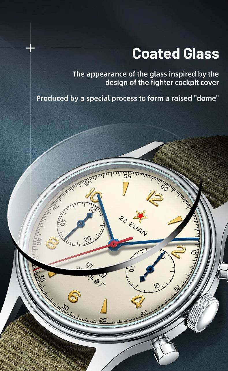 Seagull 1963 International Edition Orologio Meccanico da Uomo da Pilota ST1901 Cronografo Retrò da Polso Aviazione Air Force Nuovo