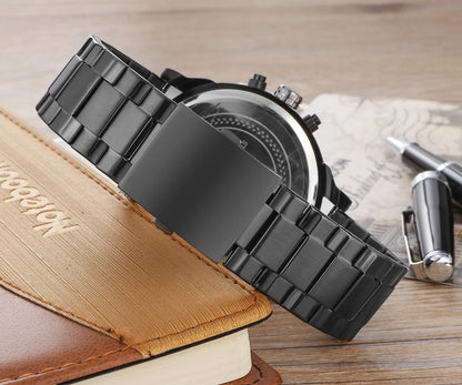 Mens Watches Top Brand Luxury Steel Band Dual Time Watch for Men Large Dial Quartz Wristwatches Relogio Masculino Drop Shipping