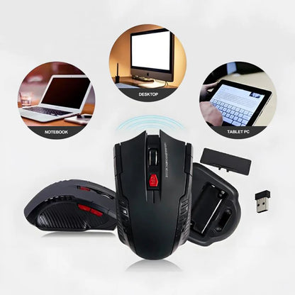 2.4GHz bežični optički gaming miš s USB prijamnikom, 2000DPI, 6 tipki, za računalo i prijenosno računalo