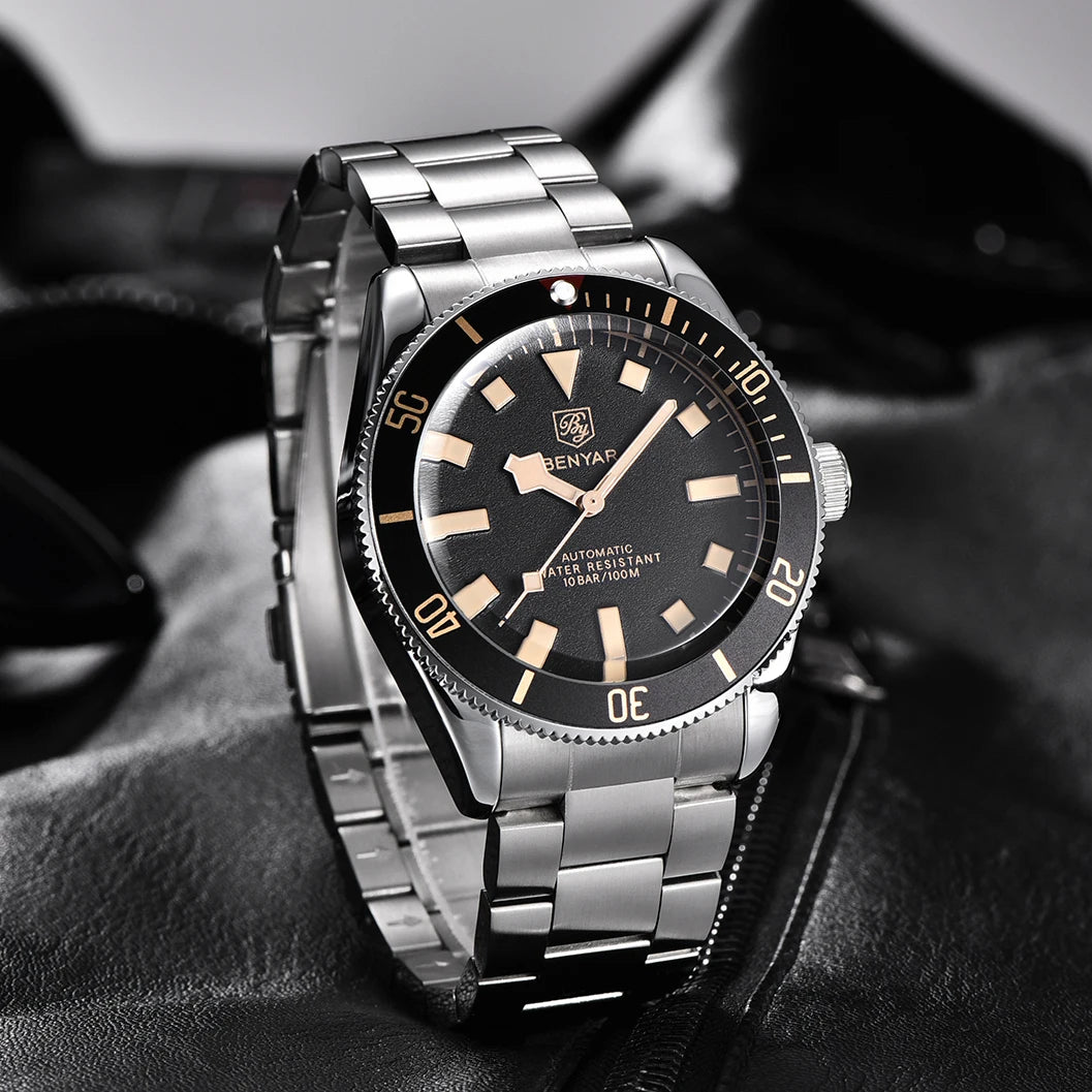 2026 New BENYAR Men's Luxury Automatic Watches Mechanical Business Waterproof Wrist Watch for Men Sports Luminous Men Bracelet
